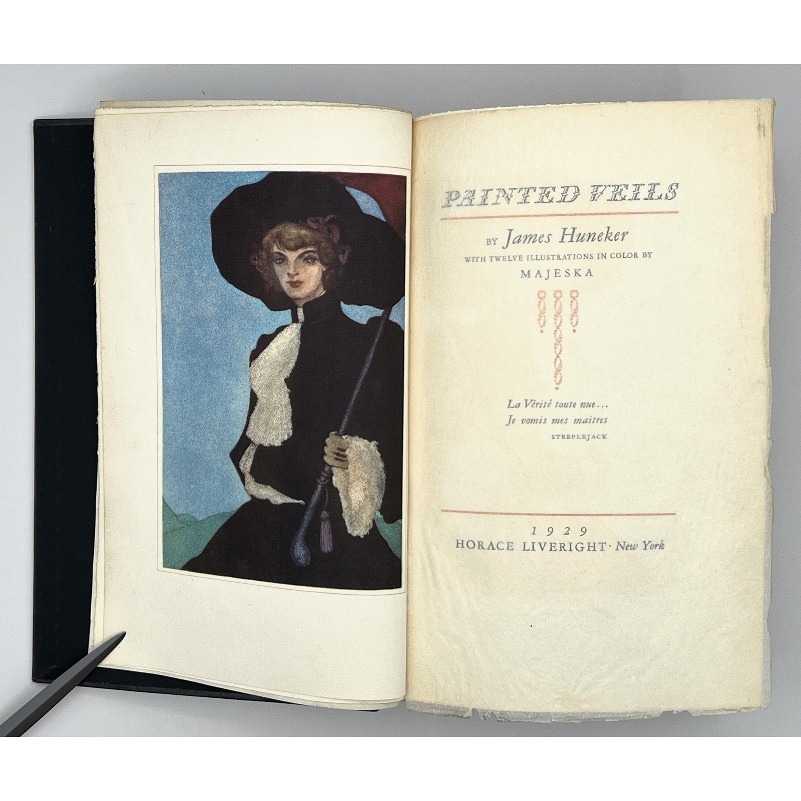 Painted Veils by James Huneker, Rare 1929 Illustrated Editorial Copy