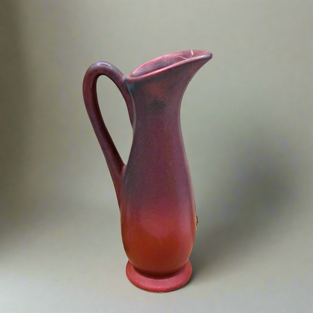 Van Briggle Pottery Matte Mulberry and Blue 7" Ewer Pitcher Vase
