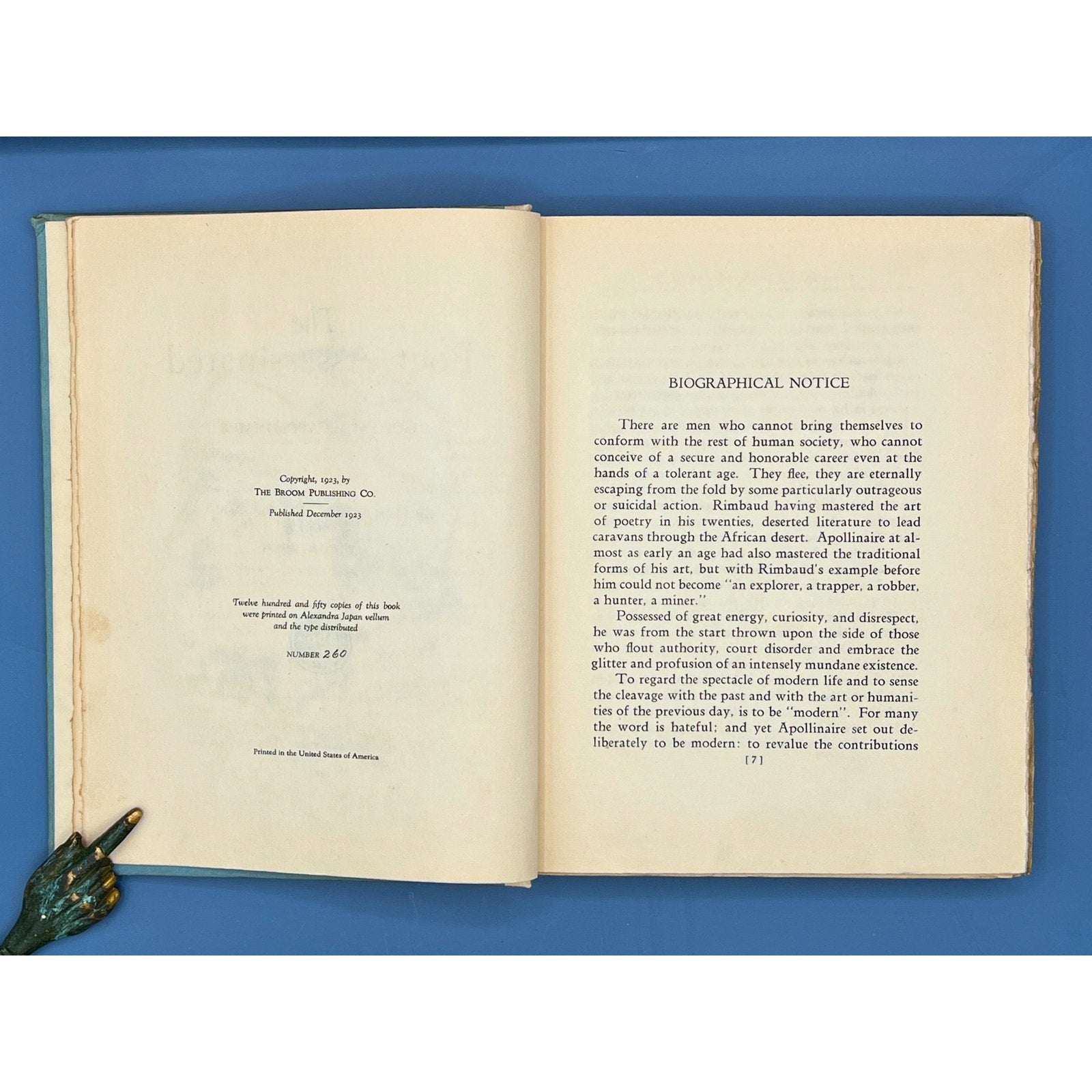 RARE 1923 1st American Ed. "The Poet Assassinated" by Guillaume Apollinaire (Ltd. Ed. #260/1250)