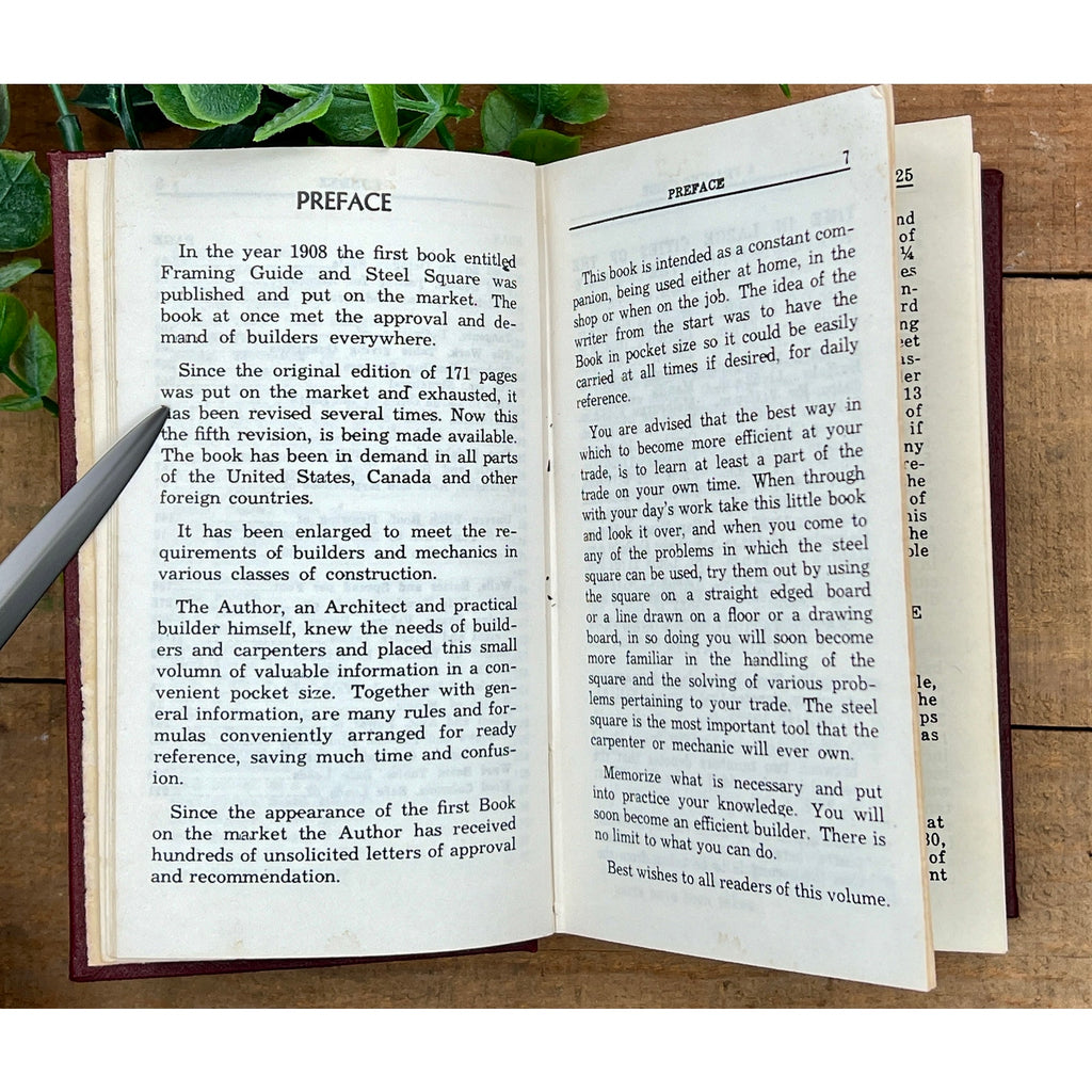 Vintage "A Framing Guide & Steel Square" by Sigmon with Sargent 12” x 8” Square